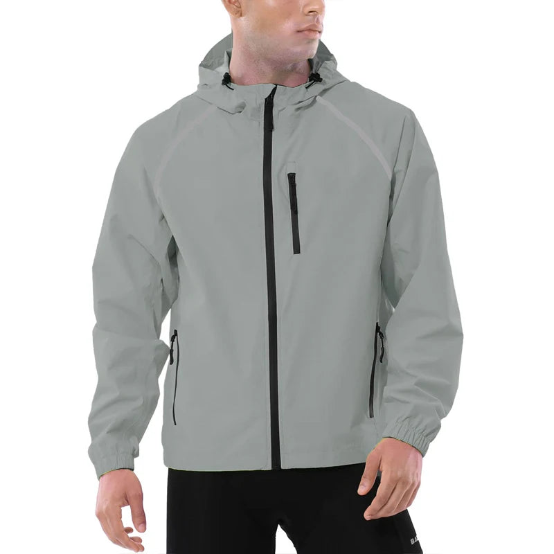 Men's Winter Zip Cycling Rain Windbreaker Waterproof Running Golf Mountain Biking Hood Lightweight Reflective Finished ODM