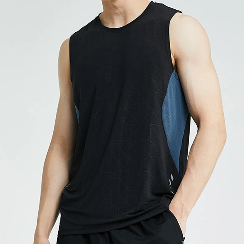 Custom logo Man Gym Casual Vests Sleeveless Mesh Shirt Quick Dry tank Top