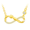 925 Silver CZ Cat Infinity Symbol Sterling Silver Modern Minimalist Necklace Design Plated Gold