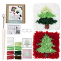 Rug Hooking Mesh Canvas Yarn Kit with Latch Hook for Cup Mat DIY