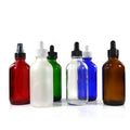 4fl oz Boston Round Glass Bottle with Dropper Screw Cap Screen Printing Blue Amber Green for Cosmetic Perfume/Essential Oil Use