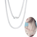 Simple 18K Gold Plated S925 Sterling Silver Flat Snake Chain Necklace 3mm Herringbone Snake Bone Blade Chains Clavicle Necklaces