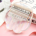 HUASHENG Rainbow  Transparent Kalimba 17 Key OEM ODM Various Shapes Acrylic Kalimba Thumb Piano With Accessories