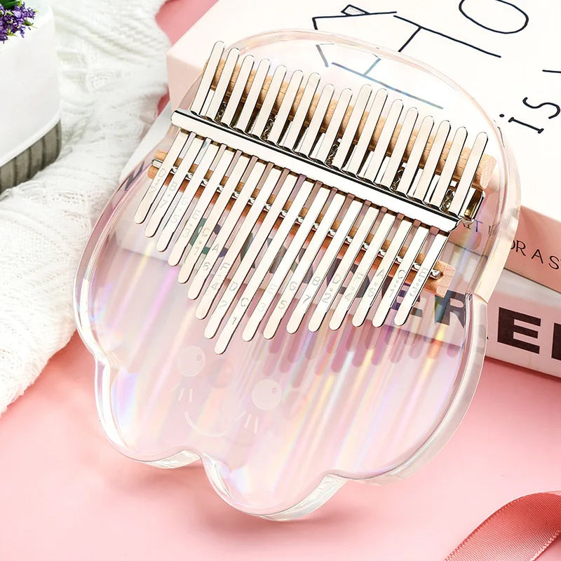 HUASHENG Rainbow  Transparent Kalimba 17 Key OEM ODM Various Shapes Acrylic Kalimba Thumb Piano With Accessories