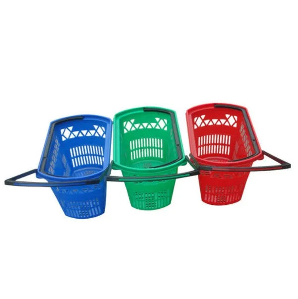 20L PP Plastic Small Shopping Basket with Cloth Blue & Red Eco-Friendly 2 Handles