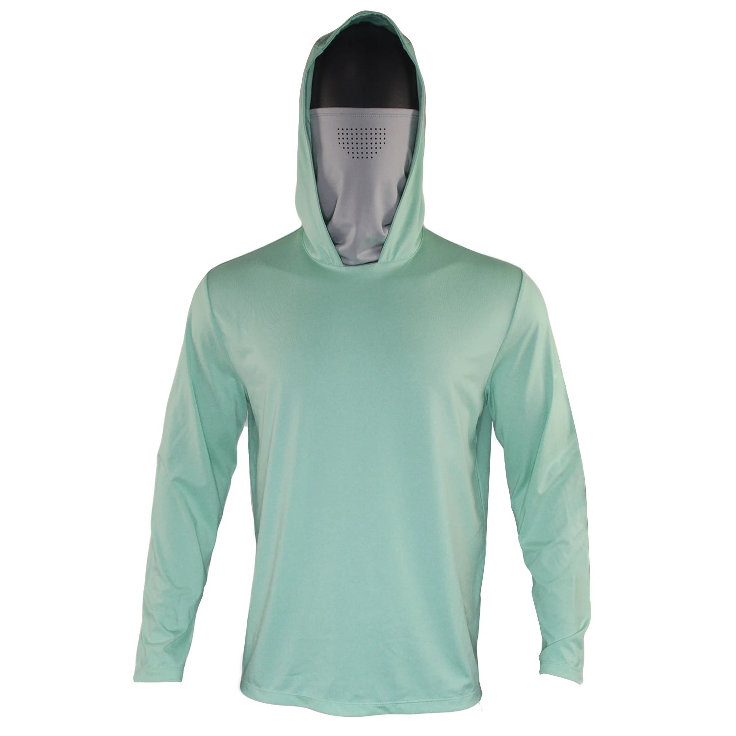 Men's Long Sleeve Breathable Fishing Hoodie Sunblock Polyester Spandex Masked Plus Size Available
