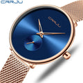 CRRJU Watch for Women 2165 Luxury Ladies Dress Mesh Woman Quartz Wristwatch Stainless Steel Bracelet Waterproof Female Watches
