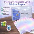 Holographic Blank Printable Waterproof PET Self Adhesive Vinyl Sticker Paper Inkjet Printer Supermarket Promotion Grocery Custom