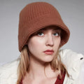 Wholesale Trendy New Designer Custom Quality Knitted Bucket Fisherman Beanie Hat Wool Hat Women Beanie Cap Winter Hats
