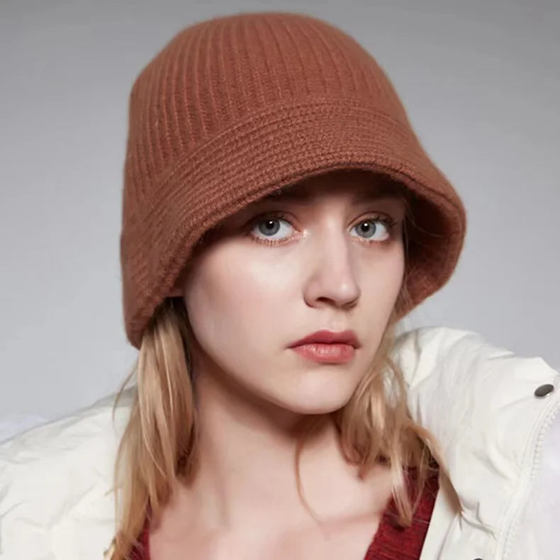 Wholesale Trendy New Designer Custom Quality Knitted Bucket Fisherman Beanie Hat Wool Hat Women Beanie Cap Winter Hats