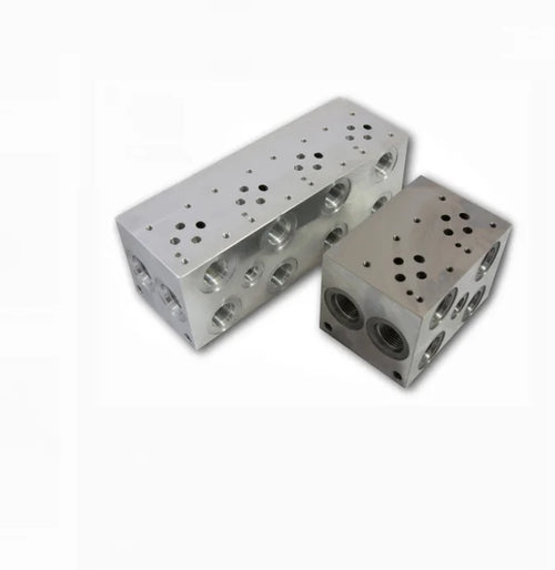 0.01 MM Tolerance Deep Hole Drilling  Precision CNC Machining Aluminum Manifold for Hydraulic Industry