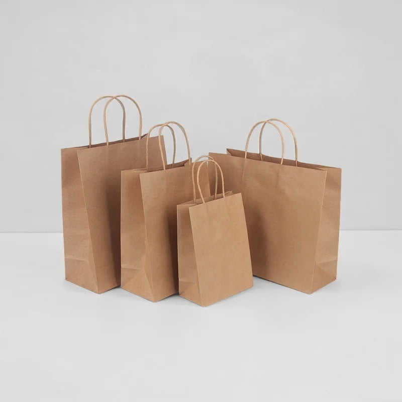 KM 28*15*28cm Kraft Paper Bag Cheap Price Shopping Gift Bag Eco Friendly Paper Bag with Handle