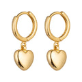 Shescity Gold Plated Brass Drop Earrings Trendy Personalized Heart Charm Designer Huggie Earrings Jewelry Gifts for Women