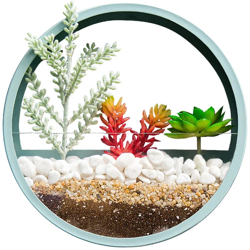 Glazed Decorative Wall-Mounted Planter Hanging Flower Pot for Indoor or Outdoor for Balcony Patio or Home Garden