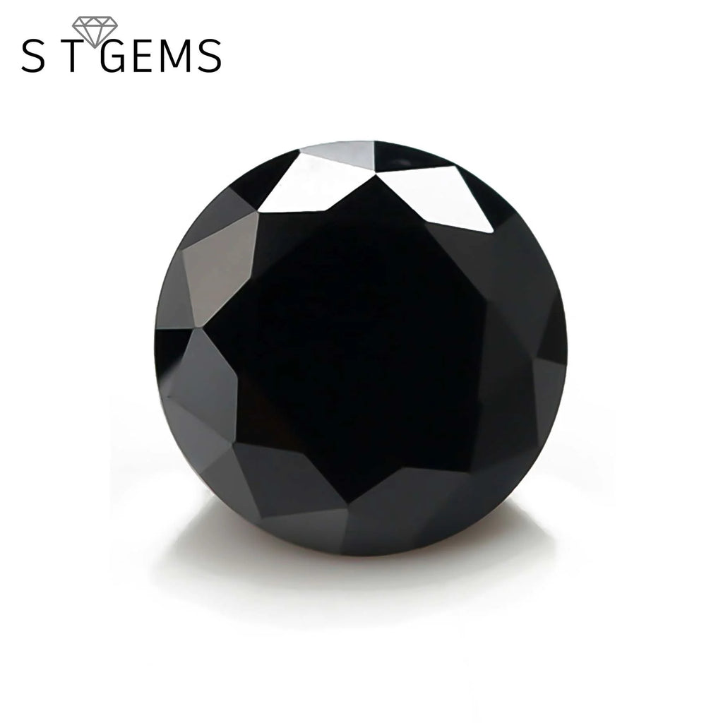 Hot Sale Lab Black Diamond Round Cut Cubic Zirconia Stone 2mm Cz Stones Price