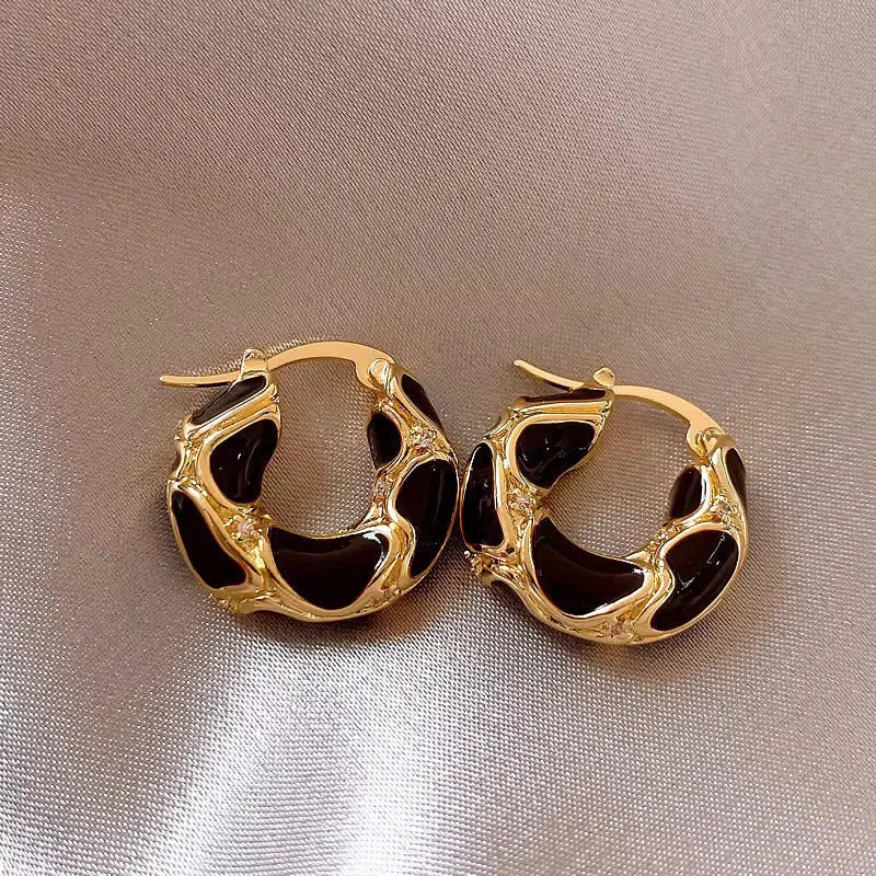 French Circle Earrings for Women  Melad Color Enamel Lava Earrings