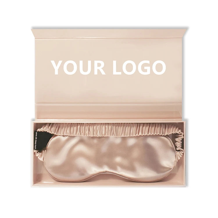 Luxury Gift Box Packaging 100% Mulberry Silk Eyemask Set Travel Sleeping Eyemask for Airplane Hotel Silk Eye Mask