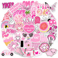 Hot Sale 50PCS Preppy Pink Aesthetic Vinyl Waterproof Stickers Packfor Laptop Water Bottles Computer Phone Hard Hat