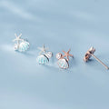 Fashion 925 Sterling Silver Seashell Starfish Shape Rose Gold Plated Ear Studs Earrings Cute Jewelry for Women