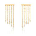 Gemnel 2022 Statement Jewelry 925 Silver Diamond Fringe Dangle Women Tassel Earrings