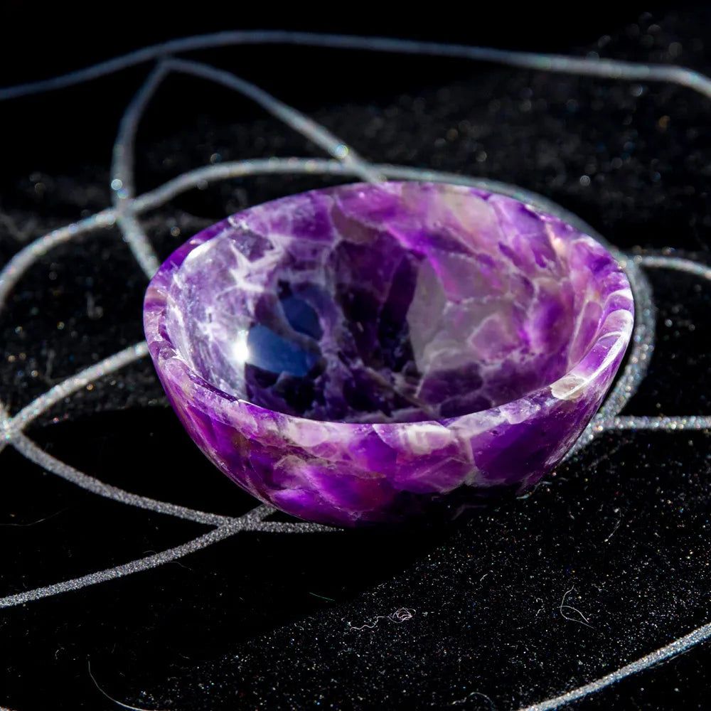 Hot Sale High-quality Natural Handmade Polished Dream Amethyst Bowl Feng Shui Crystal Stone for Home Decoration
