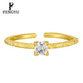 Fine Brushed Zircon Rings for Women 925 Sterling Silver Fashion Girls Adjustable Gemstone Ring Designer Custom Jewelry Wholesale