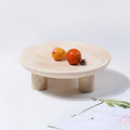 HZX Custom Natural Marble Jewelry Display Decor Travertine Tray Home Decoration Jewelry Ring Display Tray Beige Travertine Tray