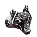 Wholesale Hotselling Viking Wolf Head Stainless Steel Ring Men's Titanium Steel Customized Unisex Rings Geometric Acceptable