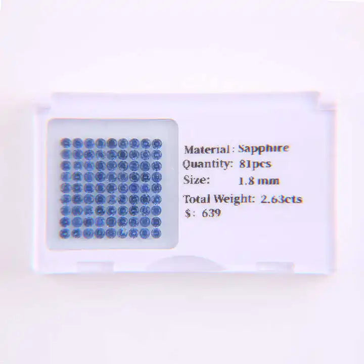 VOAINO 1.8 mm 2.63 Carat 81 Pcs Wholesale Price Round Brilliant Cut Sapphire Natural Blue Gemstones Loose Stones