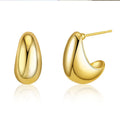 18k Gold Plated Earrings High Quality 2025 Stainless Steel Light Weight Twisted Braided Half Empty 18K Gold Plated Earrings