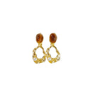 Women's Fashionable and Versatile Zircon Alloy Drop Earrings Irregular Hollow Design
