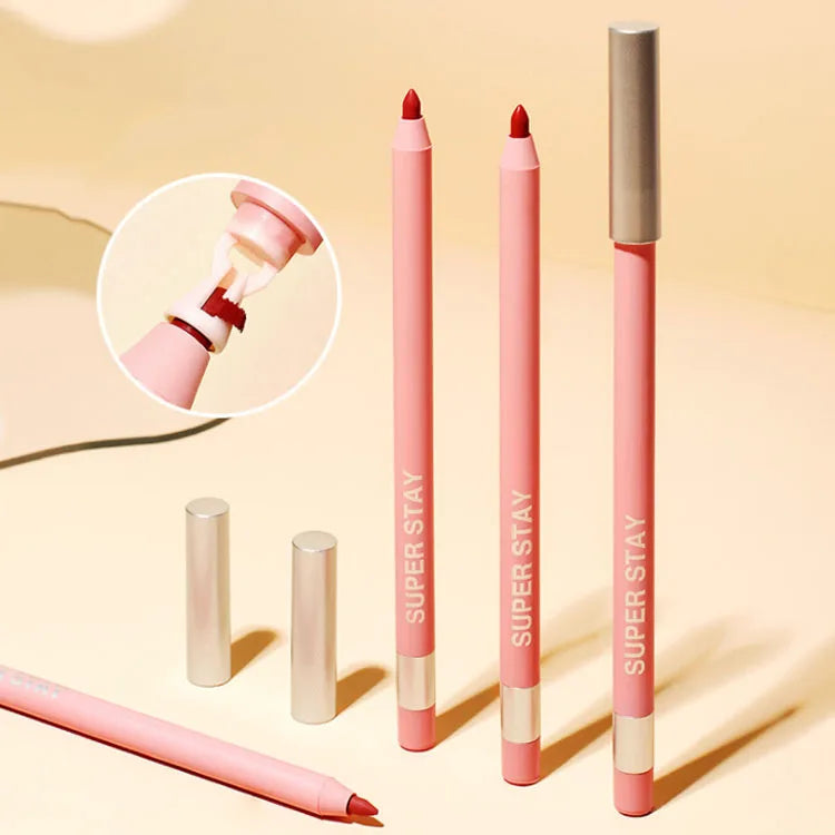 Private Label 8 Color Professional Waterproof Lady Charming Lip Liner Pencil