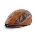 Fashion Chic Women Mens PU Leather Newsboy Hat Flat Ivy Cap Gatsby Driving Beret men Cabby Leather Ivy Hat