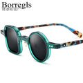 Borregls Acetate Polarized Sunglasses Men 2025 New Fashion Brand Designer Vintage Square Round Sun Glasses for Women 19155T