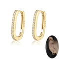 Minimalism NEW Fashion 925 Sterling Silver Oval Hoop Earrings 18K Gold Plated S925 Geometric Circle Earring Hinged Hoops Woman
