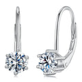 New Arrival Trendy Design 925 Sterling Silver 18K White Gold Plated Flower Shape Moissanite Dainty Hoop Earring for Women