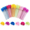 50pcs Crystal Plastic Mascara Brush Disposable Eyelash Brush Grafting Glitter Curved Eyelash Brush Vendor