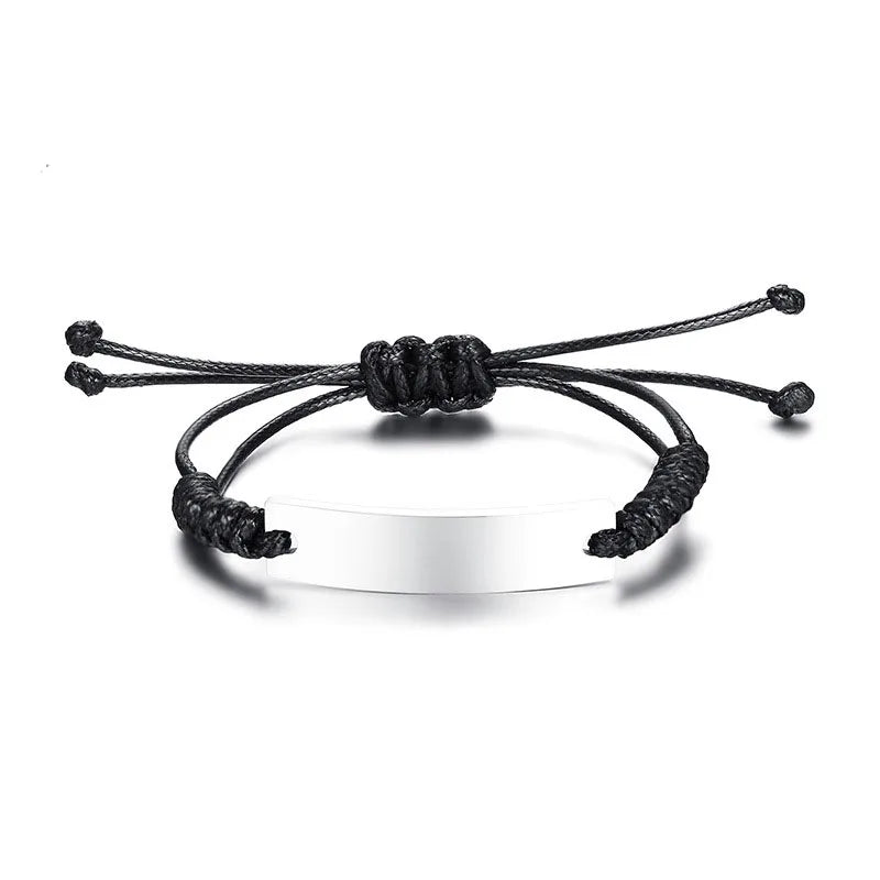 Cheap Drop Shipping Silver Handmade String Bangle Stainless Steel Blank Bracelet for Women Men