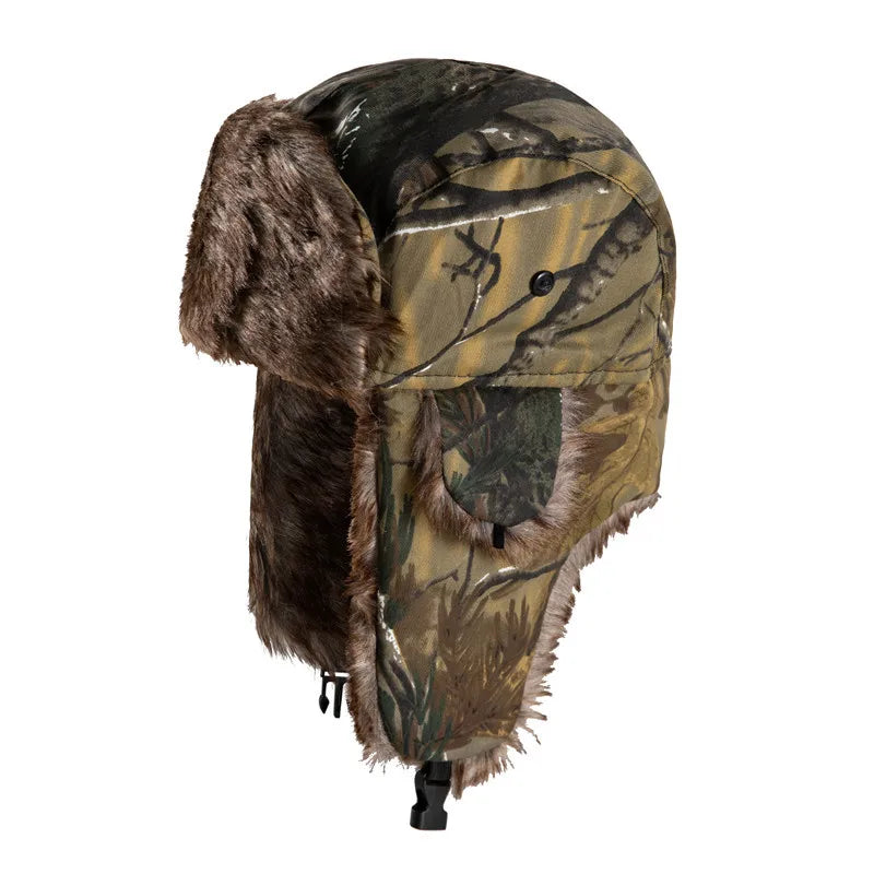 2024 Men's Women's Ushanka Trapper Bomber Hat Warm Winter Fur Earflap for Outdoor Sports Hunting Fishing Aviator Plush Cap