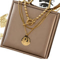 NS1247 3 Layer Women Necklace 3 Triple 18k Gold Plated Stainless Steel Chain Necklace Sets