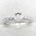Semi Mount 4*6/5*7mm Sterling Silver Ring Frame Empty Blank S925 Claws Setting Base Holder Without Center Stone for DIY Inlay