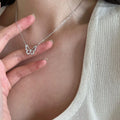 Diamond Butterfly Necklace 925 Sterling Silver Necklace Niche Designer Model Collarbone Chain Pendant Necklace