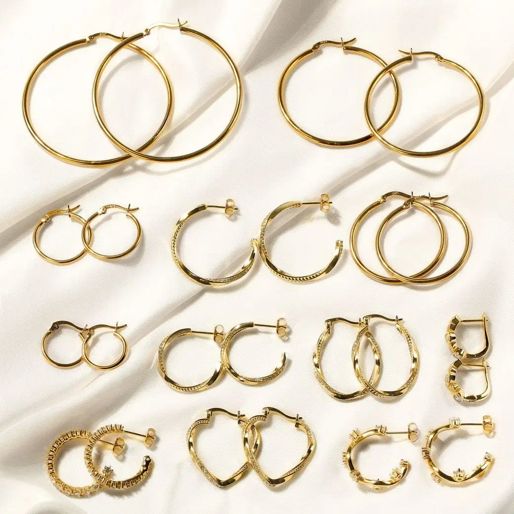 RINNTIN Wholesale 14K Gold Plated 925 Sterling Silver Hoop Earrings Big Gold Hoop Earrings for Women Simple Earring Jewelry