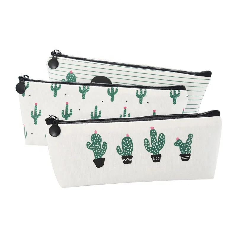 Custom 220gsm Cotton Canvas Cosmetic Bag Student Stationery Bag Eco-friendly Silk Printing Small Pouch Pencil case Bag Eco MegaBDM