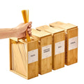 Bamboo Airtight Food Dispenser Kitchen Storage Container for Cereal Rice Flour Snacks Easy Pantry Organizer for Dispensing