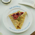 Solhui  Ins Style French Words Blue Letters Ceramic Tableware Creative Dessert Cake Plate