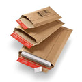 Wholesale Flat Expandable Recycled Kraft Paper Cardboard Mailer  Mail Envelop With Tear Stripe