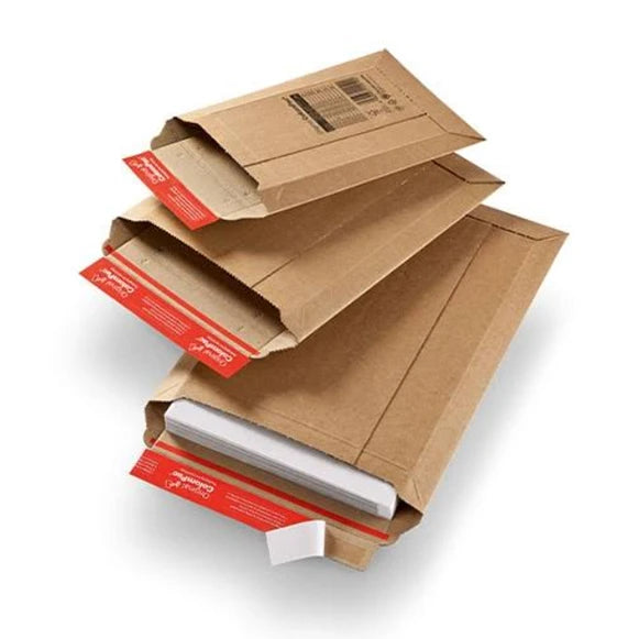 Wholesale Flat Expandable Recycled Kraft Paper Cardboard Mailer  Mail Envelop With Tear Stripe