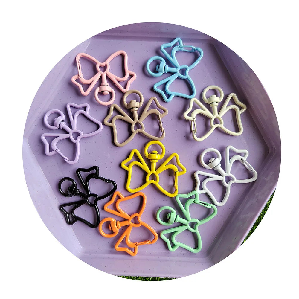 Creative Butterfly Crown Heart Metal Keychain Key Split Rings Clasps for Jewelry Making DIY Accessories Charm Supplies