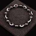 Hematite Bracelet for Women Men Eye Charm Elastic Bracelet